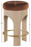 Bocceli Velvet Upholstered Counter Stool — 11057-C - Cognac - 11057Cognac-C Dim