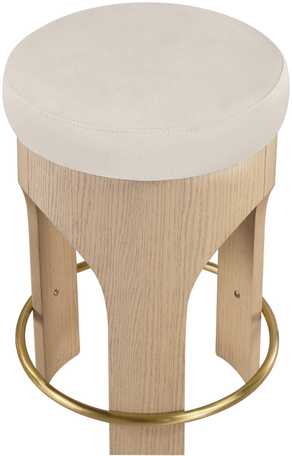 Bocceli Velvet Upholstered Counter Stool — 11057-C - Cream - 11057Cream-C alternate view 3
