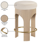 Bocceli Velvet Upholstered Counter Stool — 11057-C - Cream - 11057Cream-C Infographic