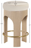 Bocceli Velvet Upholstered Counter Stool — 11057-C - Cream - 11057Cream-C Dim