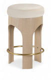 Bocceli Velvet Upholstered Counter Stool — 11057-C - Cream - 11057Cream-C