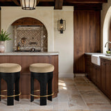 Bocceli Velvet Upholstered Counter Stool — 11058-C - Beige - 11058Beige-C alternate view 1