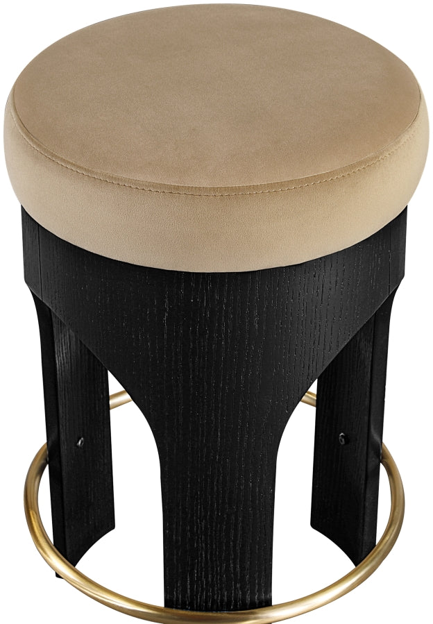 Bocceli Velvet Upholstered Counter Stool — 11058-C - Beige - 11058Beige-C alternate view 3