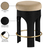 Bocceli Velvet Upholstered Counter Stool — 11058-C - Beige - 11058Beige-C Infographic