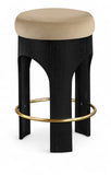 Bocceli Velvet Upholstered Counter Stool — 11058-C - Beige - 11058Beige-C