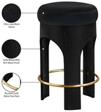 Bocceli Velvet Upholstered Counter Stool — 11058-C - Black - 11058Black-C Infographic