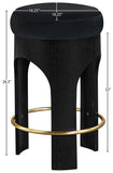 Bocceli Velvet Upholstered Counter Stool — 11058-C - Black - 11058Black-C Dim