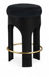 Bocceli Velvet Upholstered Counter Stool — 11058-C - Black - 11058Black-C