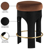 Bocceli Velvet Upholstered Counter Stool — 11058-C - Cognac - 11058Cognac-C Infographic