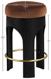 Bocceli Velvet Upholstered Counter Stool — 11058-C - Cognac - 11058Cognac-C Dim