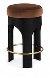 Bocceli Velvet Upholstered Counter Stool — 11058-C - Cognac - 11058Cognac-C