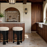 Bocceli Velvet Upholstered Counter Stool — 11058-C - Cream - 11058Cream-C alternate view 1
