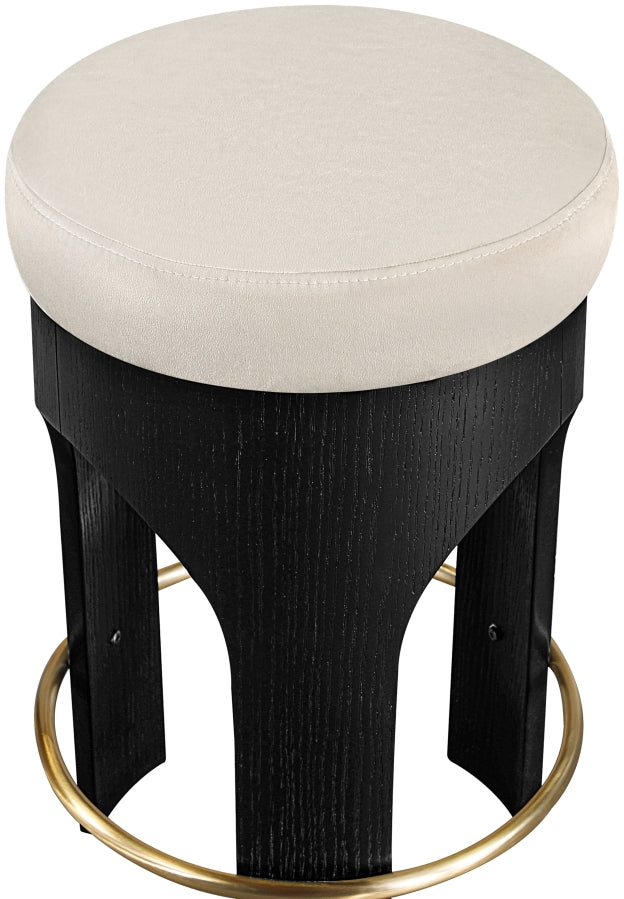 Bocceli Velvet Upholstered Counter Stool — 11058-C - Cream - 11058Cream-C alternate view 3