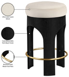 Bocceli Velvet Upholstered Counter Stool — 11058-C - Cream - 11058Cream-C Infographic