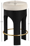 Bocceli Velvet Upholstered Counter Stool — 11058-C - Cream - 11058Cream-C Dim