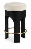 Bocceli Velvet Upholstered Counter Stool — 11058-C - Cream - 11058Cream-C