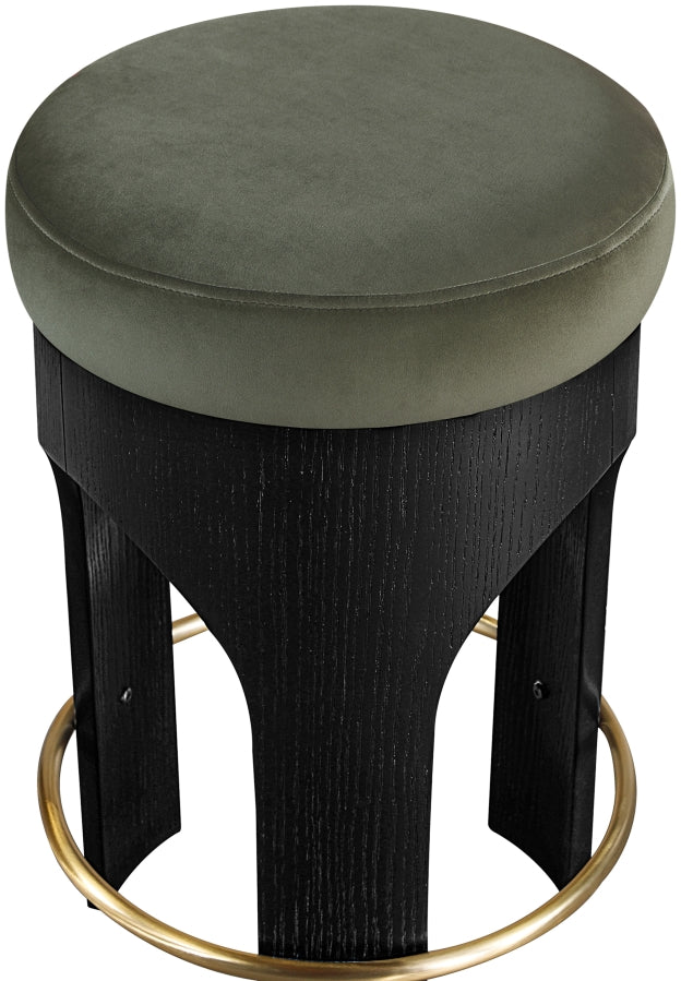 Bocceli Velvet Upholstered Counter Stool — 11058-C - Green - 11058Green-C alternate view 3