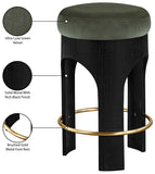 Bocceli Velvet Upholstered Counter Stool — 11058-C - Green - 11058Green-C Infographic