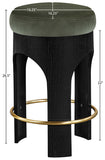 Bocceli Velvet Upholstered Counter Stool — 11058-C - Green - 11058Green-C Dim