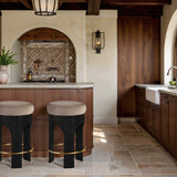 Bocceli Velvet Upholstered Counter Stool — 11058-C - Taupe - 11058Taupe-C alternate view 1