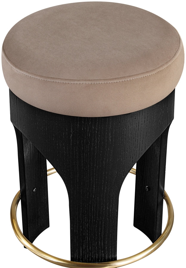 Bocceli Velvet Upholstered Counter Stool — 11058-C - Taupe - 11058Taupe-C alternate view 4