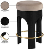 Bocceli Velvet Upholstered Counter Stool — 11058-C - Taupe - 11058Taupe-C Infographic
