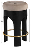 Bocceli Velvet Upholstered Counter Stool — 11058-C - Taupe - 11058Taupe-C Dim