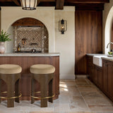 Bocceli Velvet Upholstered Counter Stool — 11059-C - Beige - 11059Beige-C alternate view 1
