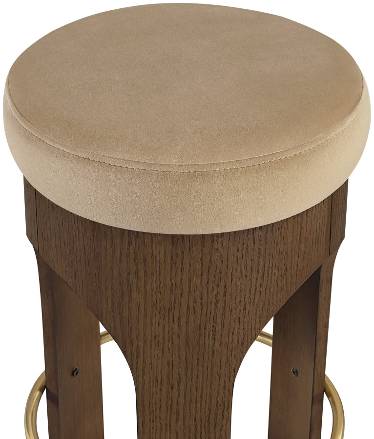 Bocceli Velvet Upholstered Counter Stool — 11059-C - Beige - 11059Beige-C alternate view 3