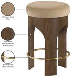 Bocceli Velvet Upholstered Counter Stool — 11059-C - Beige - 11059Beige-C Infographic