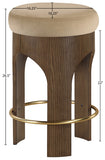 Bocceli Velvet Upholstered Counter Stool — 11059-C - Beige - 11059Beige-C Dim