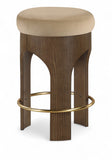 Bocceli Velvet Upholstered Counter Stool — 11059-C - Beige - 11059Beige-C