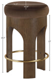 Bocceli Velvet Upholstered Counter Stool — 11059-C - Brown - 11059Brown-C Dim
