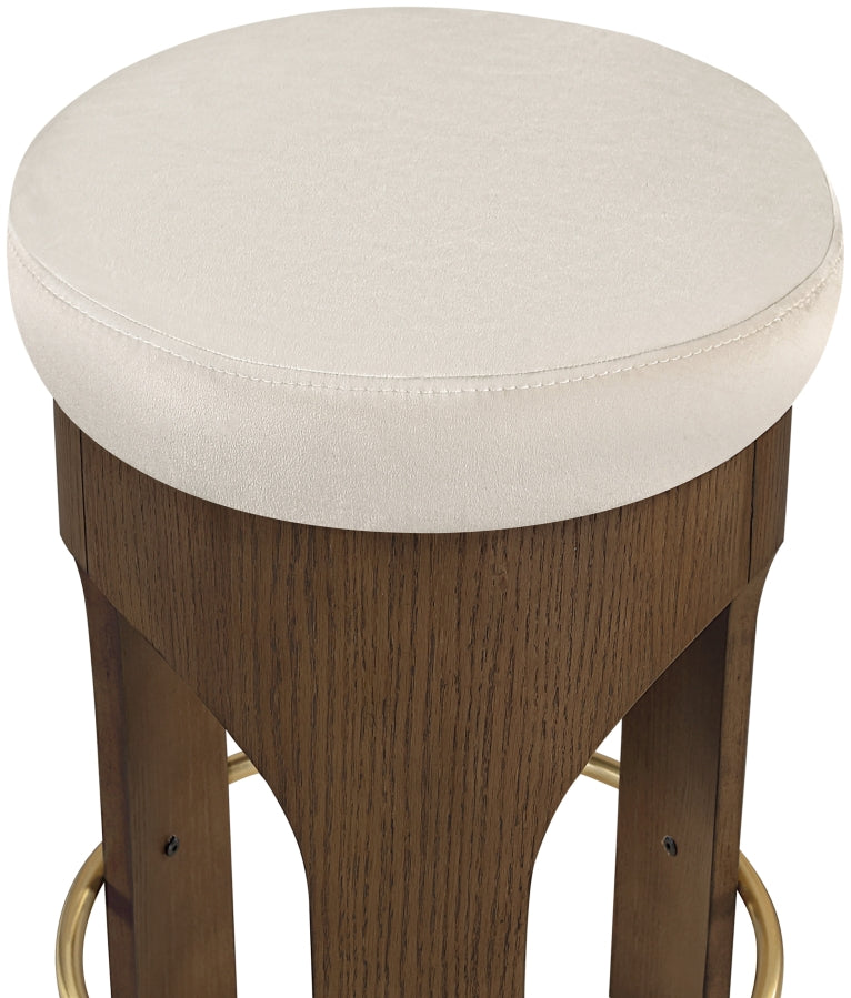 Bocceli Velvet Upholstered Counter Stool — 11059-C - Cream - 11059Cream-C alternate view 3
