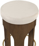 Bocceli Velvet Upholstered Counter Stool — 11059-C - Cream - 11059Cream-C alternate view 3