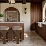 Bocceli Velvet Upholstered Counter Stool — 11059-C - Taupe - 11059Taupe-C alternate view 1