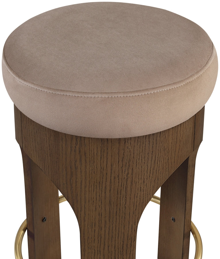 Bocceli Velvet Upholstered Counter Stool — 11059-C - Taupe - 11059Taupe-C alternate view 3