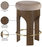 Bocceli Velvet Upholstered Counter Stool — 11059-C - Taupe - 11059Taupe-C Infographic
