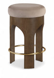Bocceli Velvet Upholstered Counter Stool — 11059-C - Taupe - 11059Taupe-C