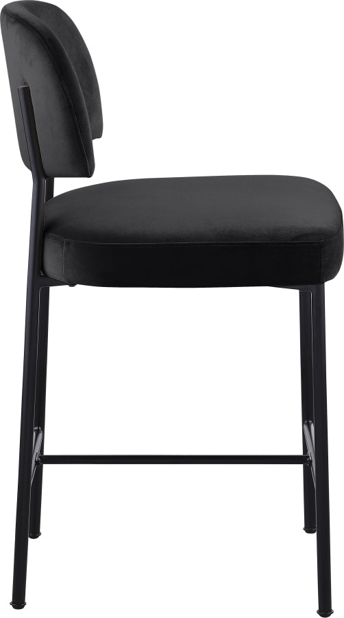 Zarelle Performance Fabric Upholstered Counter Stool — 88022-C - Black - 88022Black-C alternate view 3