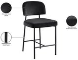 Zarelle Performance Fabric Upholstered Counter Stool — 88022-C - Black - 88022Black-C Infographic