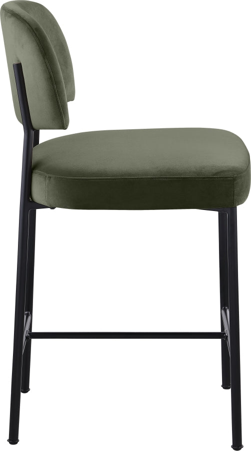 Zarelle Performance Fabric Upholstered Counter Stool — 88022-C - Green - 88022Green-C alternate view 3