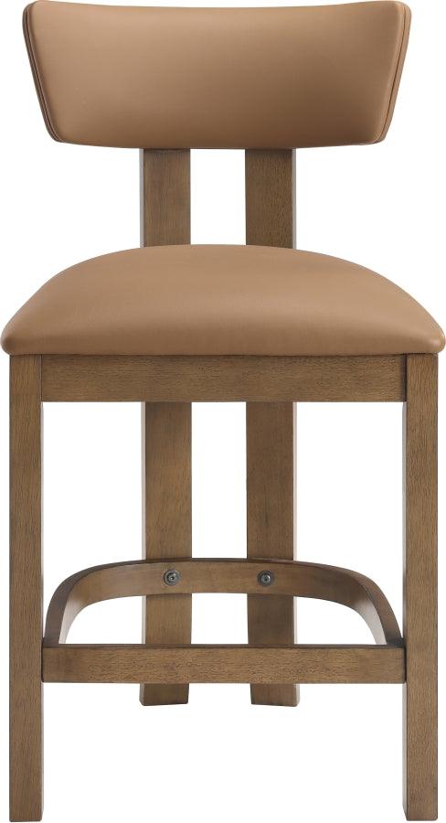 Lavrin Vegan Leather Upholstered Counter Stool — 88061-C - Cognac - 88061Cognac-C alternate view 2