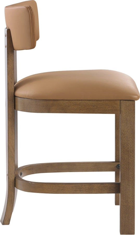 Lavrin Vegan Leather Upholstered Counter Stool — 88061-C - Cognac - 88061Cognac-C alternate view 3
