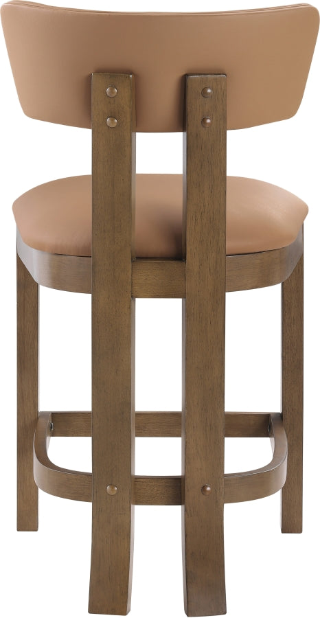 Lavrin Vegan Leather Upholstered Counter Stool — 88061-C - Cognac - 88061Cognac-C alternate view 4
