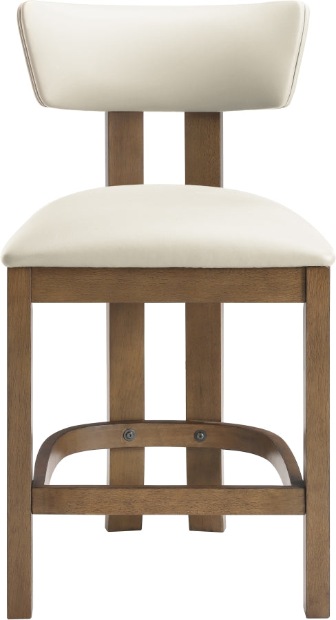 Lavrin Vegan Leather Upholstered Counter Stool — 88061-C - Cream - 88061Cream-C alternate view 2