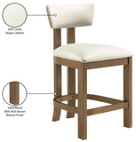 Lavrin Vegan Leather Upholstered Counter Stool — 88061-C - Cream - 88061Cream-C Infographic