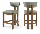 Lavrin Vegan Leather Upholstered Counter Stool — 88061-C - Olive - 88061Olive-C Double Chair