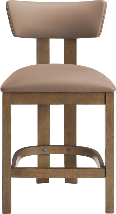 Lavrin Vegan Leather Upholstered Counter Stool — 88061-C - Tan - 88061Tan-C alternate view 2