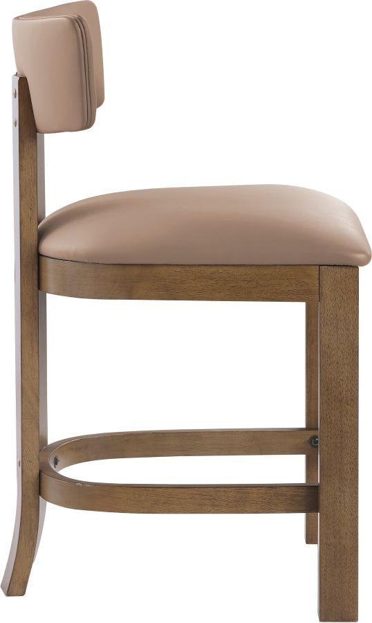 Lavrin Vegan Leather Upholstered Counter Stool — 88061-C - Tan - 88061Tan-C alternate view 3